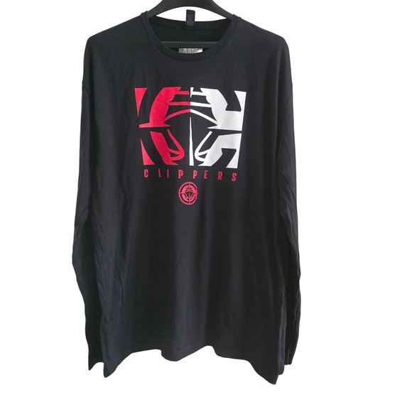 NBA Los Angeles Clippers Long Sleeve T Shirt Mens XL Black Red White NWOT - Picture 1 of 5